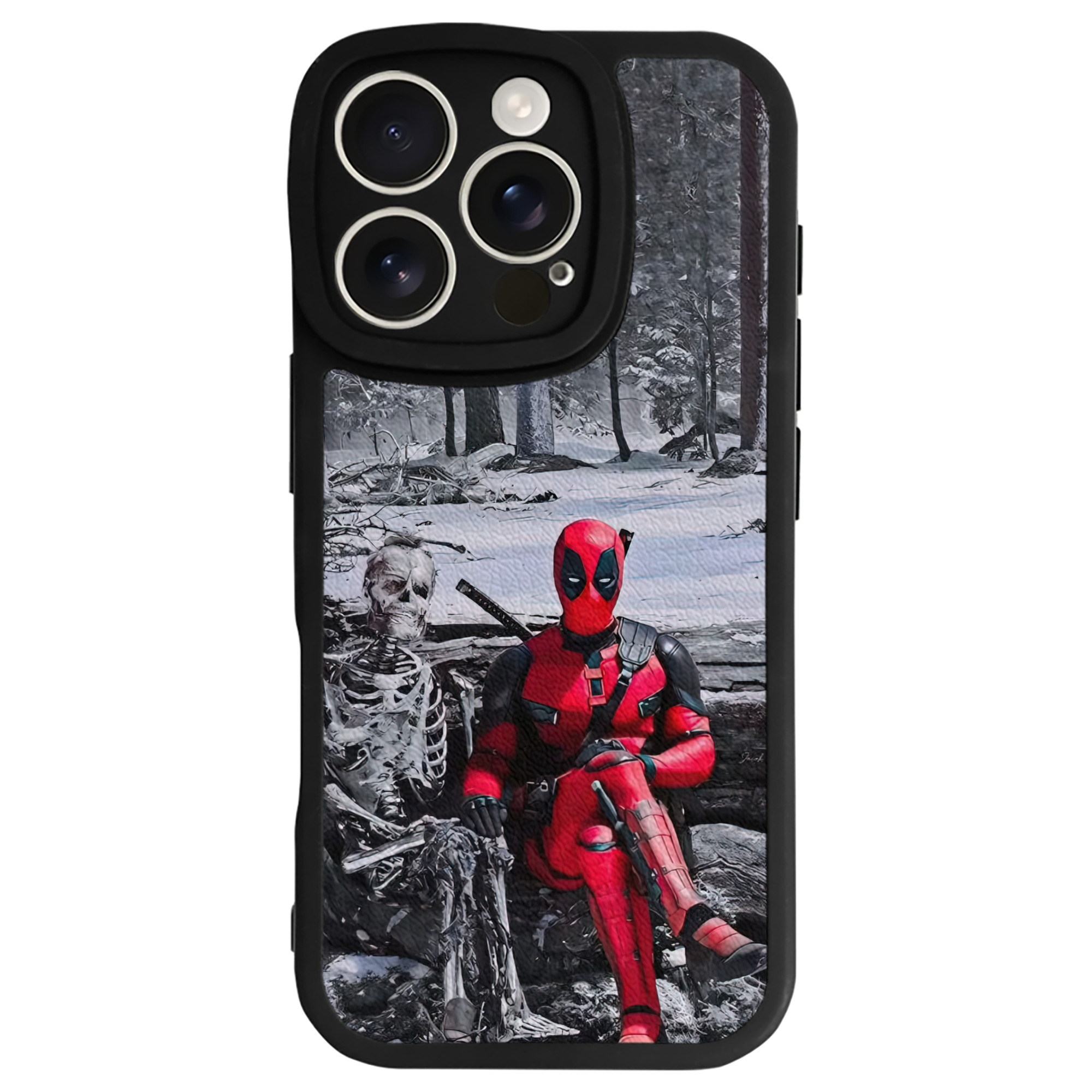 （画像用） Deadpool デッドプール 【iPhone 16シリーズ対応】シリコンスマホケース（レザー調） 材質：シリコン